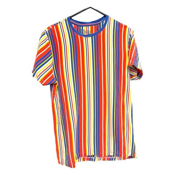 San Francisco Workshirt Multicolored Striped Y2K T-Shirt Large - Picture 1 of 5